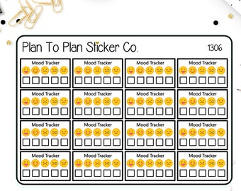1306~~Mood Tracker Half Box Planner Stickers.