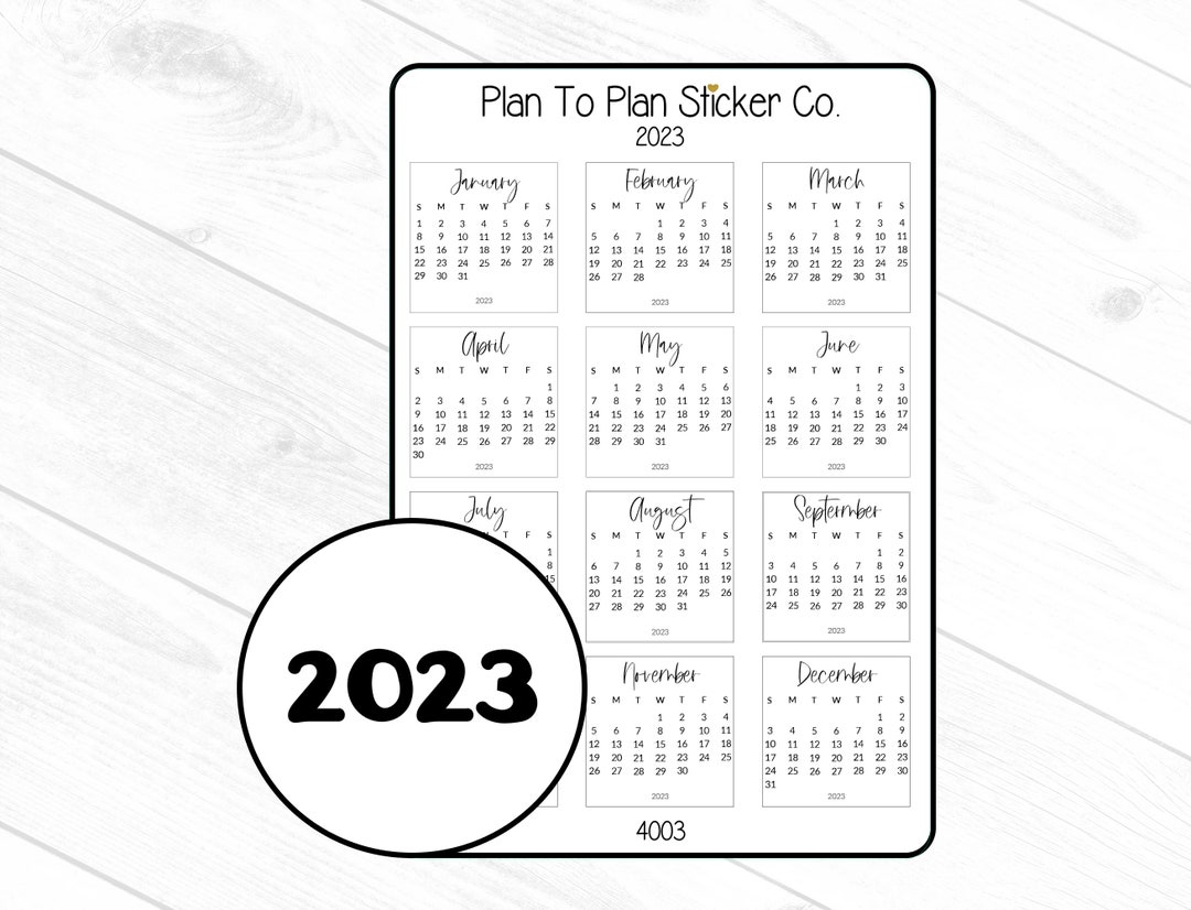 40032023 Monthly Calendars Planner Stickers. Etsy