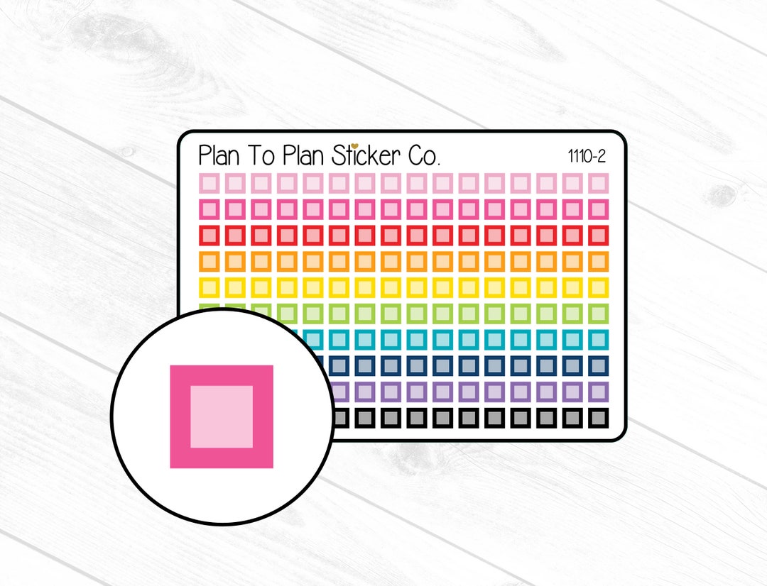 1110-2~~single Tinted Checkbox Planner Stickers. - Etsy