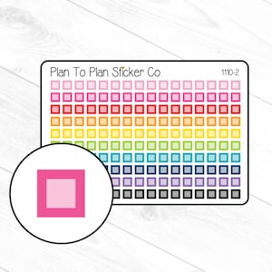 1110-2~~Single Tinted Checkbox Planner Stickers.