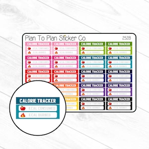 2528~~Daily Calorie Tracker Planner Stickers.