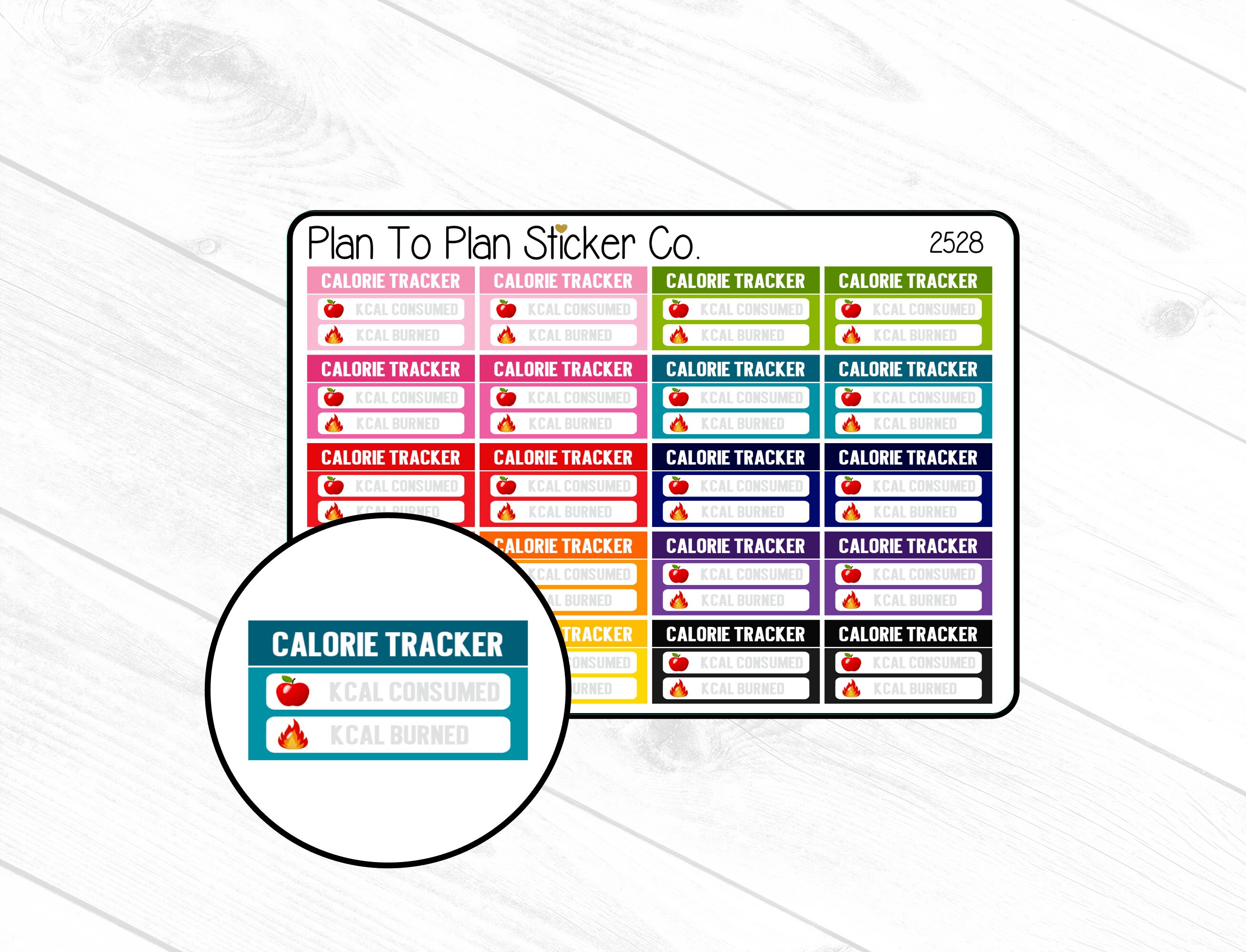 2528~~daily Calorie Tracker Planner Stickers. - Etsy