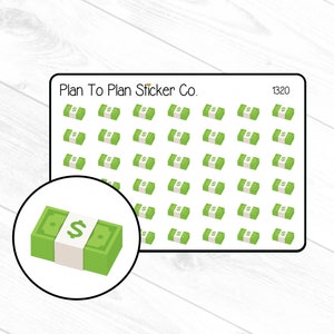1320~~Stack Of Money Planner Stickers.