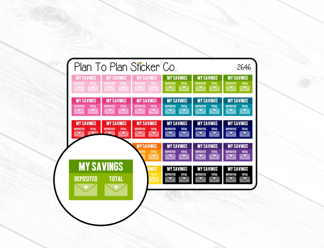 2646~~savings Tracker Planner Stickers. - Etsy