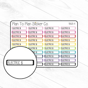 1868-4~~Electric Bill Due Boxes Planner Stickers.