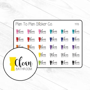 1178~~Clean Bathroom Planner Stickers.