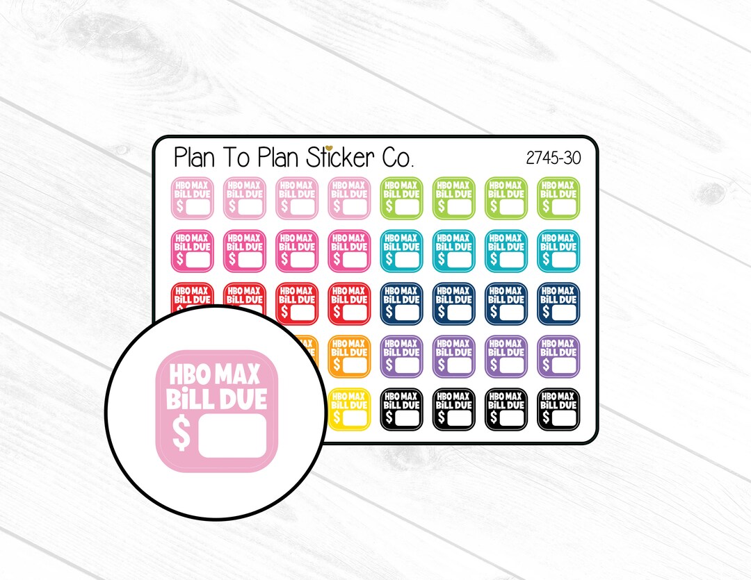 2745-30~~HBO Max Bill Due Planner Stickers. - Etsy