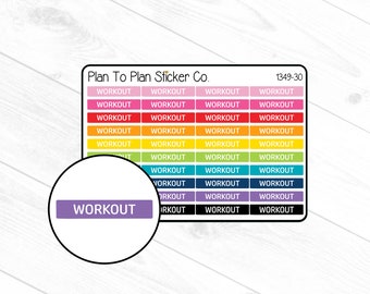 1349-30 Workout  Header/Dividers Planner Stickers