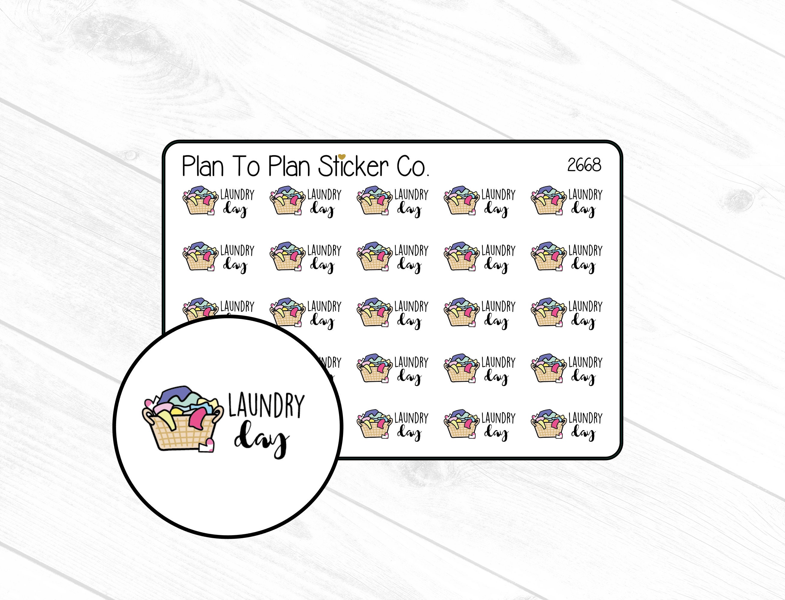 2668~~Laundry Day Planner Stickers.