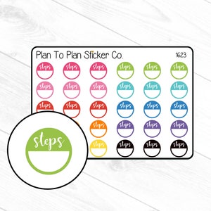 1623~~Steps Circle Tracker  Planner Stickers.