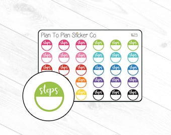 1623~~Steps Circle Tracker  Planner Stickers.