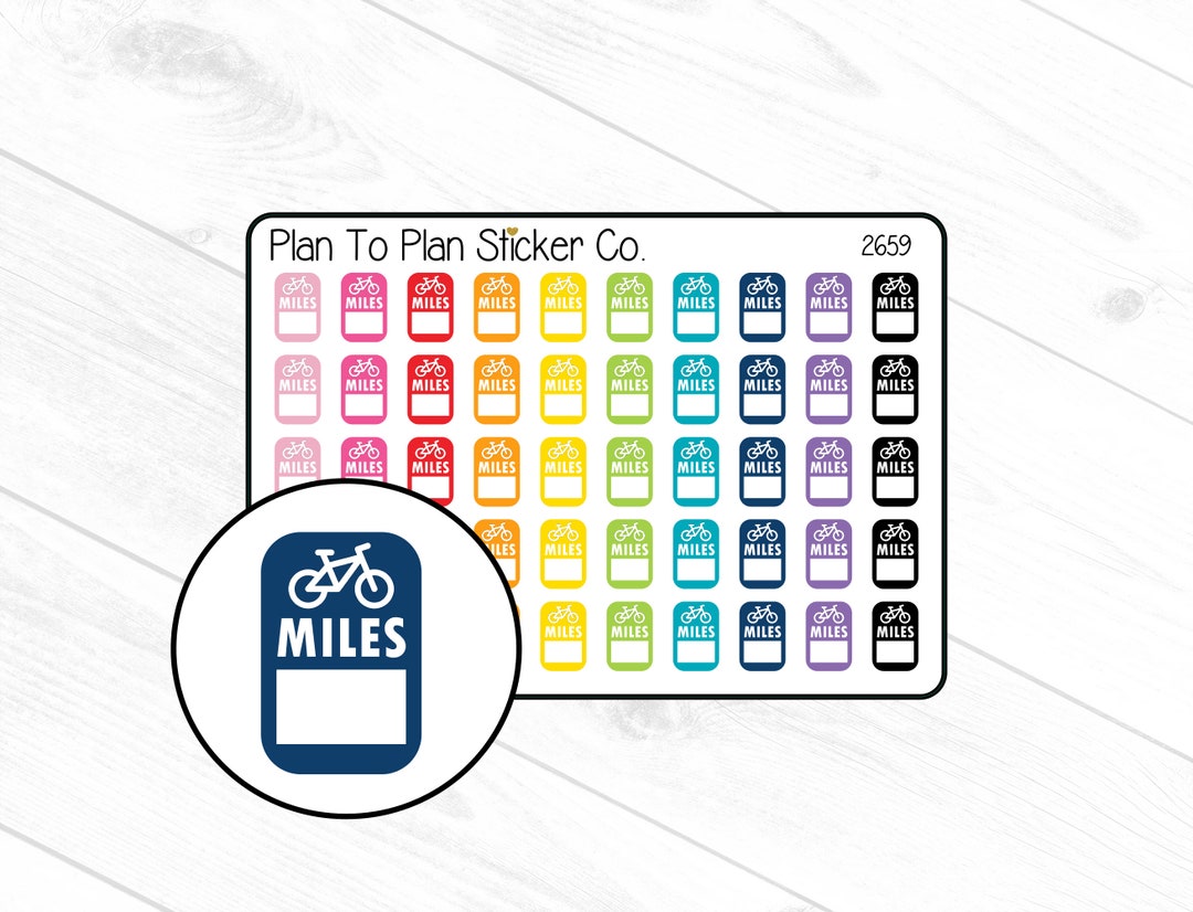 Miles Sticker Printable 2659~~miles Tracker Planner Stickers. - Etsy