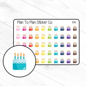 1016~~Birthday Cakes Planner Stickers.