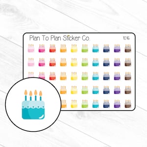 1016~~Birthday Cakes Planner Stickers.