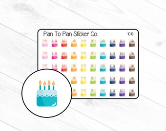 1016~~Birthday Cakes Planner Stickers.