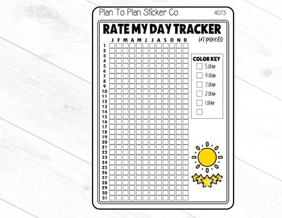 4073~~Rate My Day Tracker Planner Stickers.
