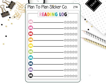 2114~~Reading Log Tracker Planner Stickers.