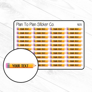 1605~~Custom Pencil Label Planner Stickers