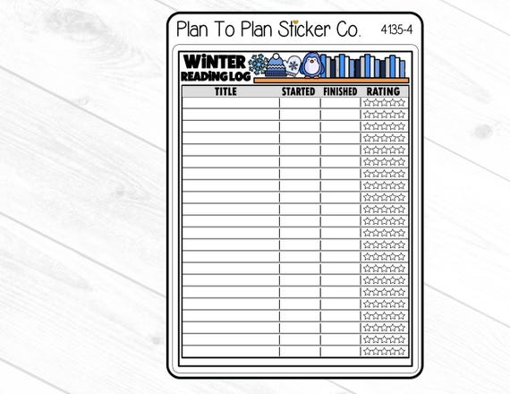 4135-4~~Winter Reading Log Planner Stickers.