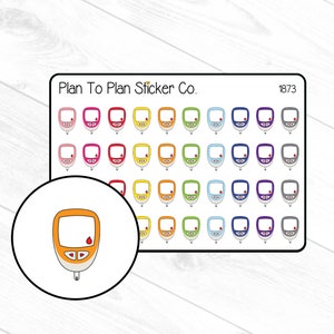 1873~~Blood Sugar/ Glucometer Planner Stickers.