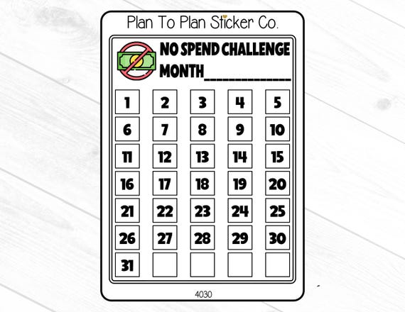 4030~~No Spend Challenge Planner Stickers.