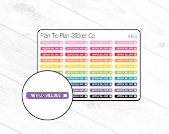 1717-8~~Netflix Bill Due Boxes Planner Stickers.