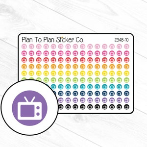 2348-10~~Television Tiny Icons Planner Stickers.