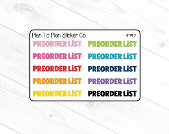 3179-2~~Preorder List Book Page Header Planner Stickers