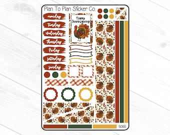 5088~~Thanksgiving Fall Journaling Kit Planner Stickers.