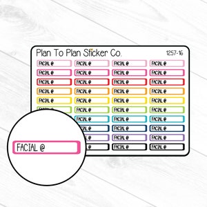 1257-16~~Facial @ Appointment Reminder Planner Stickers.