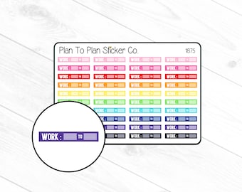 1875~~Work Schedule Quarter Box Planner Stickers.