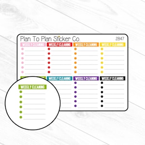 2847~~Weekly Cleaning Boxes Planner Stickers.