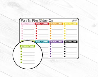 2847~~Weekly Cleaning Boxes Planner Stickers.