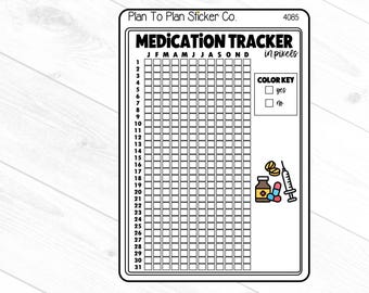 4085~~Pegatinas para planificador de seguimiento de medicamentos.