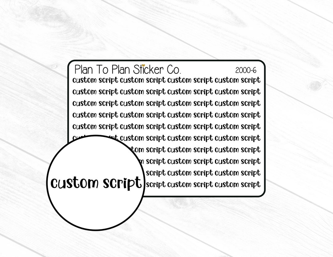 2000-6~~custom Script Planner Stickers - Etsy