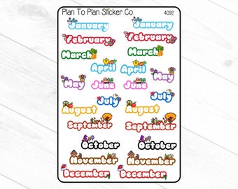 4092~~ Months of The Year Planner Stickers.