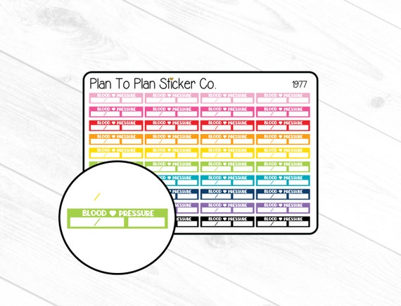 1977~~Blood Pressure Tracker Planner Stickers.