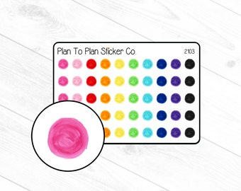 2103~~Watercolor Dots Planner Stickers.