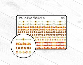 1475~~Autumn Dividers/Borders Planner Stickers.
