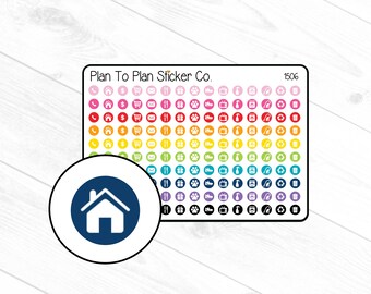 1506~~Household Tiny Icons Planner Stickers.