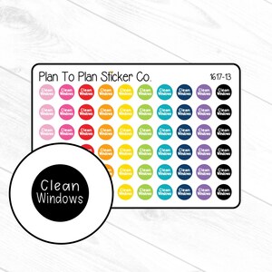 1617-13~~Clean Windows Dots Planner Stickers.