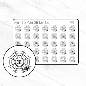 1775~~Spider Web Date Covers Planner Stickers.