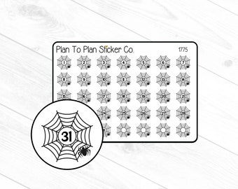 1775~~Spider Web Date Covers Planner Stickers.