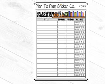 4135-5~~Halloween Reading Log Planner Stickers.