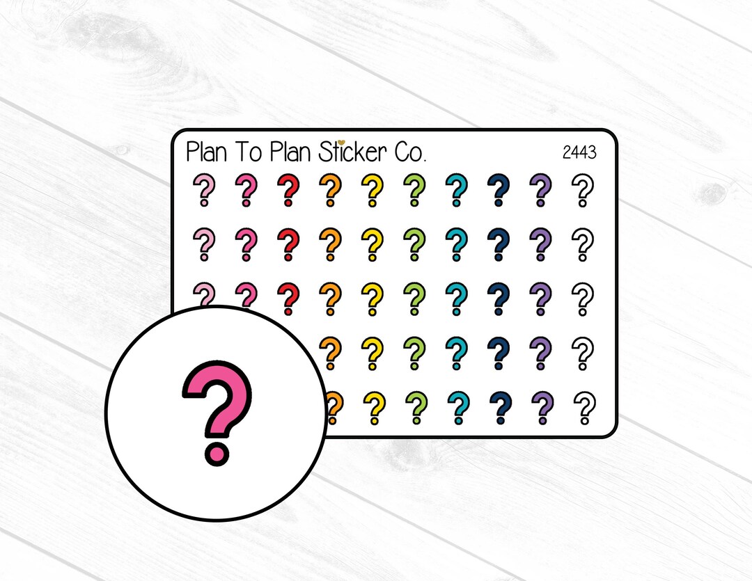 2443~~question Mark Planner Stickers. - Etsy