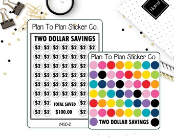 2450-2~~Two Dollar Savings Tracker Planner Stickers.