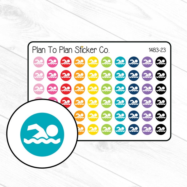 1483-23~~Swim Icon Planner Stickers.