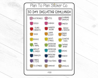 4108~~Pegatinas para planificador del desafío de ordenar de 30 días.