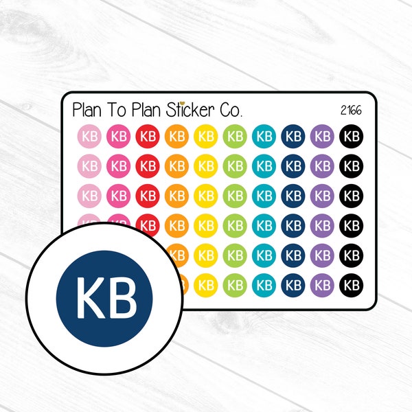 2166~~Custom Initial Dots Planner Stickers