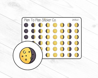 2476-2~~Moon Phases (Color)Planner Stickers.